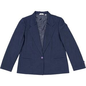 Gilmore Trading‎ Corp Vintage 1970s 1980s Blazer Navy One Button Notch Womens 14